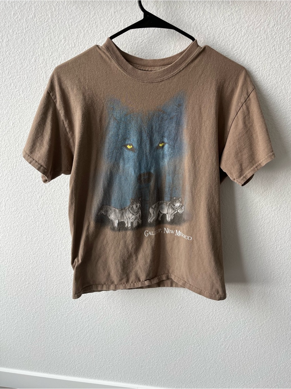 90’s Montage T Shirt Wolf Graphic Tee, brown